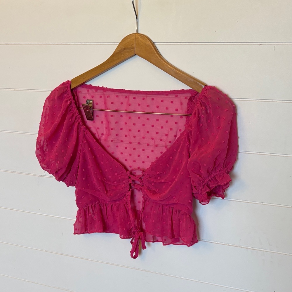 SHEIN Sheer lace up top! XS